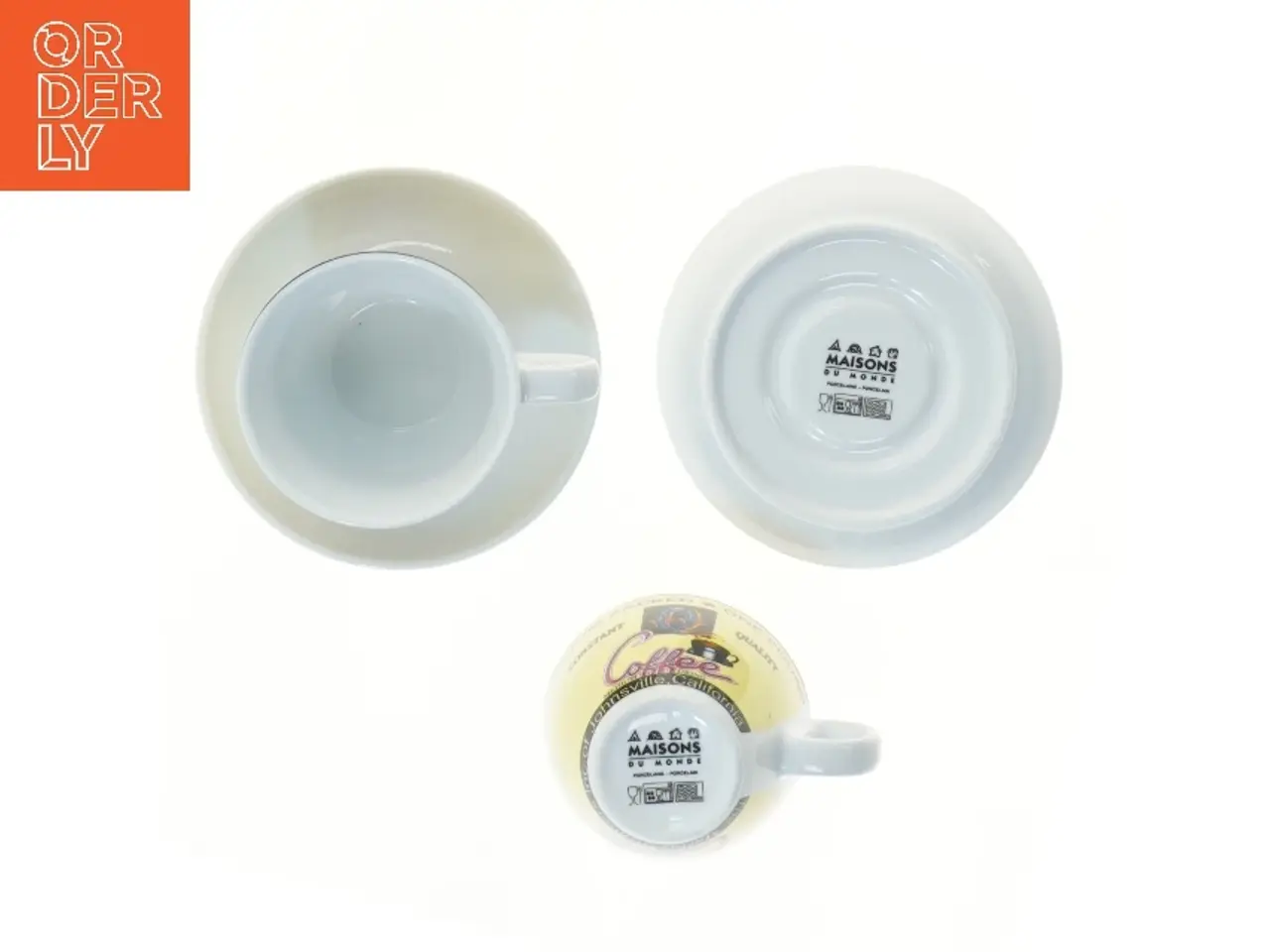 Billede 3 - Kaffekopper og underkopper fra Maisons (str. 2 stk Ø 9 & 14 cm)