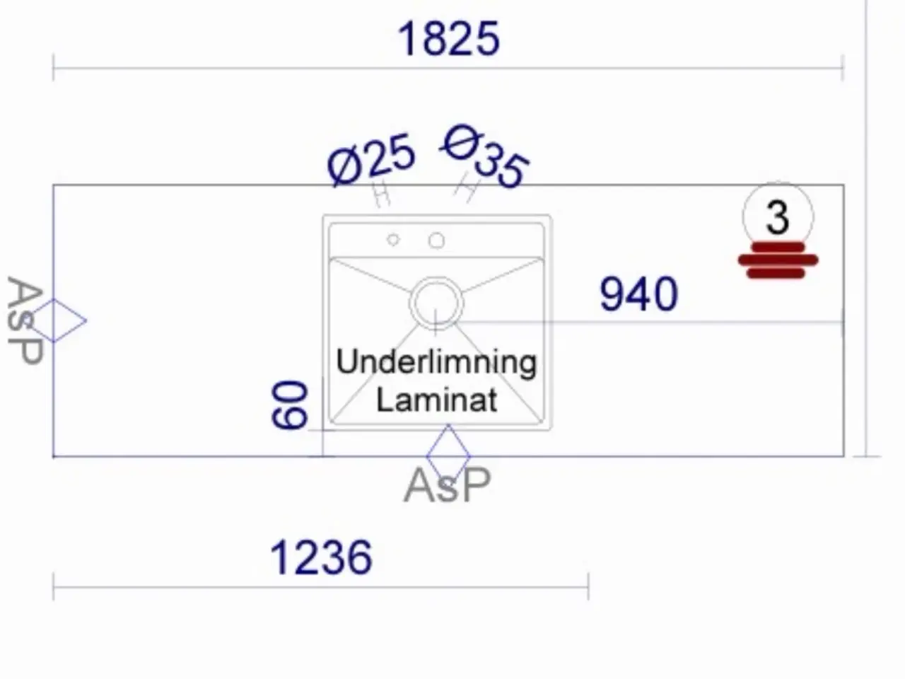 Billede 1 - 2 x Laminat plade m. underlimet vask