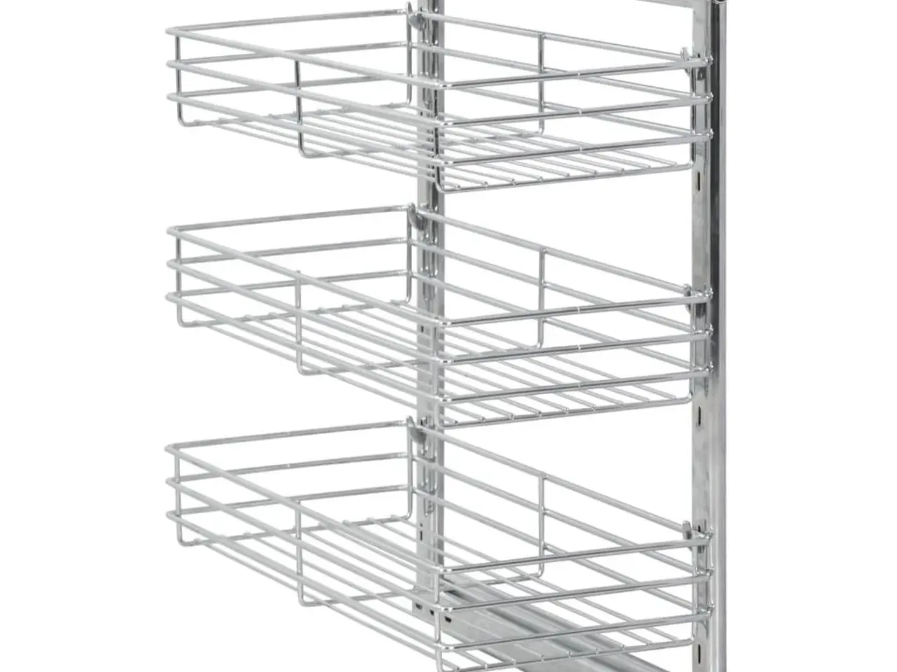 Billede 3 - Udtrækskurv til køkkenskab tre lag 47x25x56 cm sølv