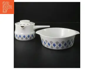 Porcelæns grydesæt med mønster (str. Ø 15,5 cm)fra lyngby porcelæns fabrik
