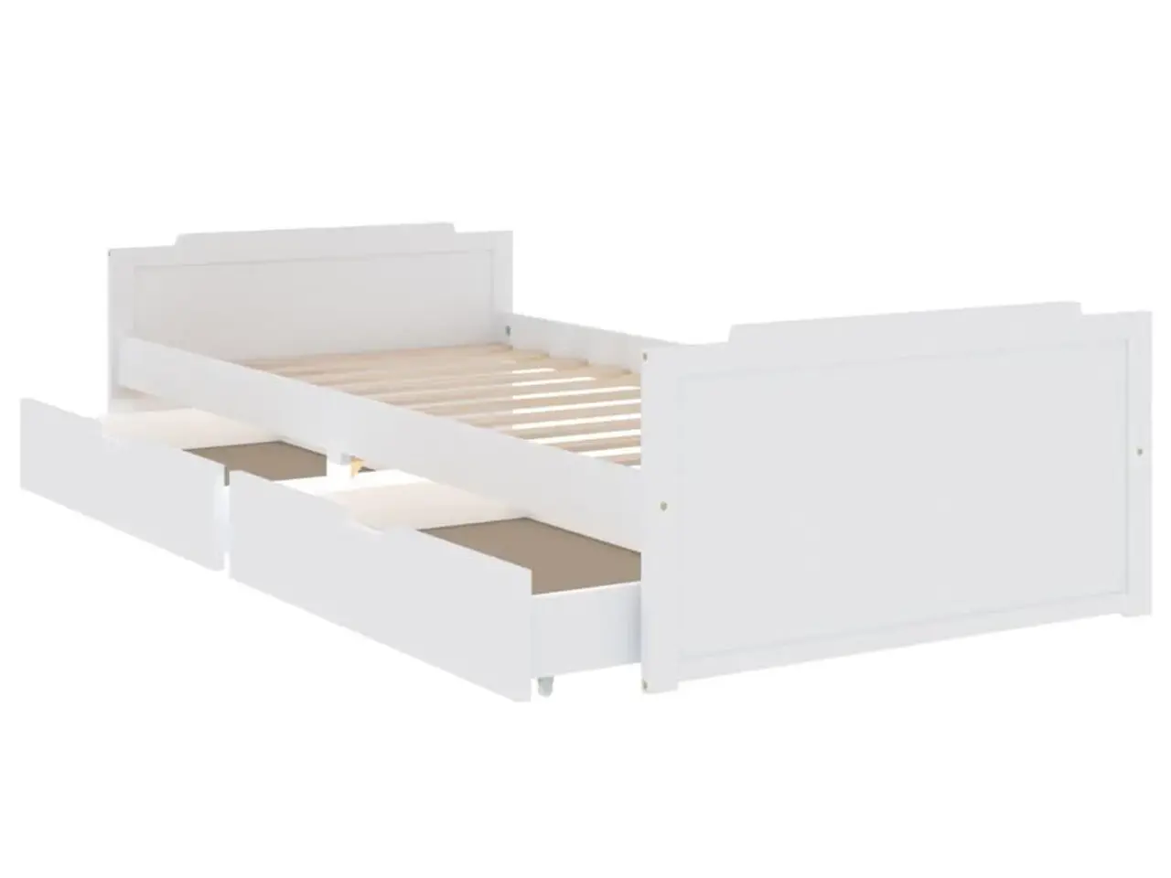 Billede 6 - Sengeramme med skuffer 90x200 cm massivt fyrretræ hvid