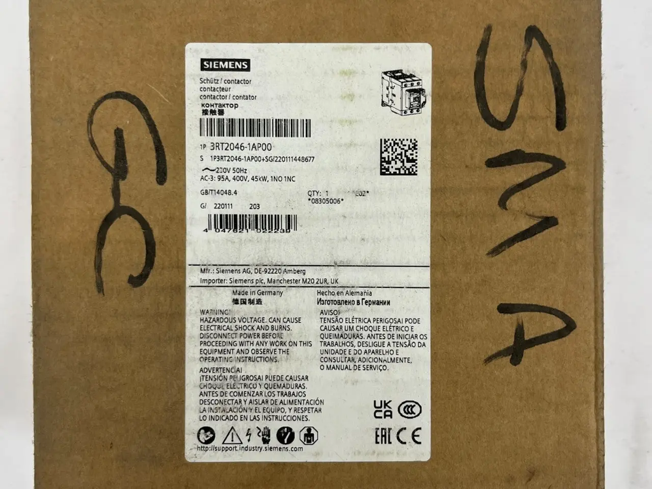 Billede 2 - Siemens 3RT2046-1AP00 SIRIUS Power kontaktor 95A