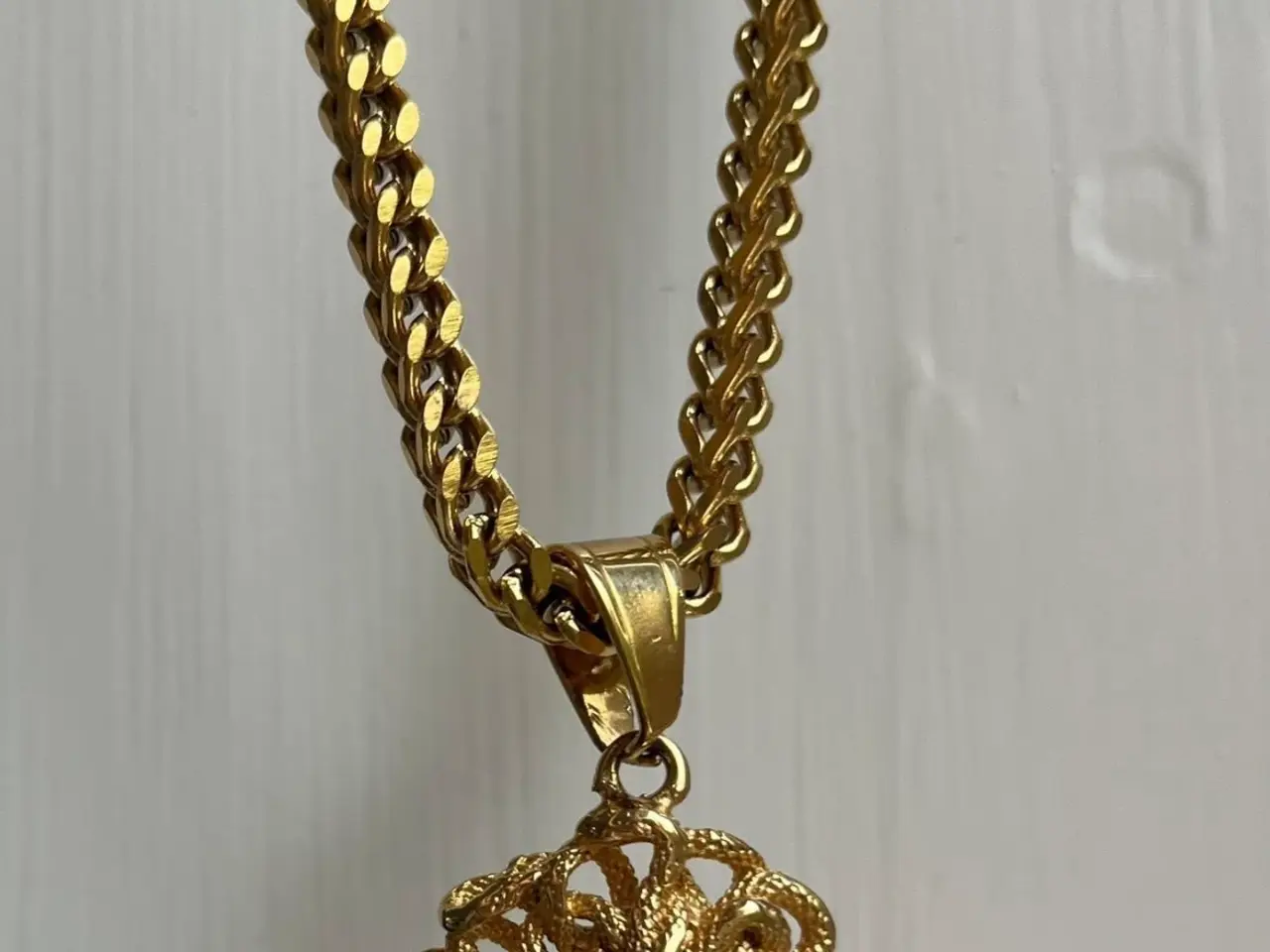 Billede 4 - 5mm goldfilled Franco kæde m. Medusa