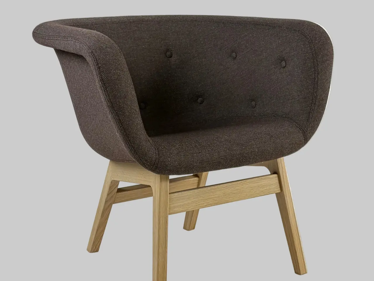 Billede 1 - +HALLE Chester Loungestol – Brun/Eg Stel