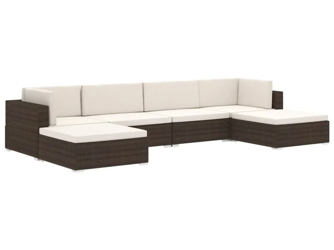Billede 2 - Fodskammel med hynde i polyrattan - sort, 70 × 70 cm