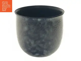Blå vase, keramisk (str. Ø 17,5 cm længde 15 cm)