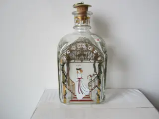 Holmegaard juleflaske 2001 + 2 glas
