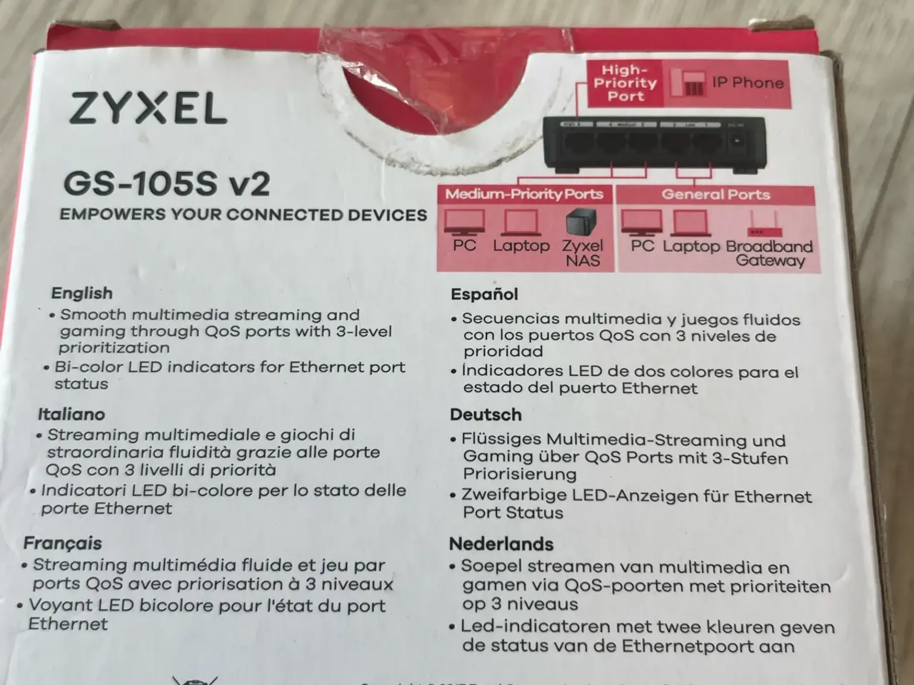 Billede 2 - ZyXEL Switch GS-105S v2, med 5 porte. Ny