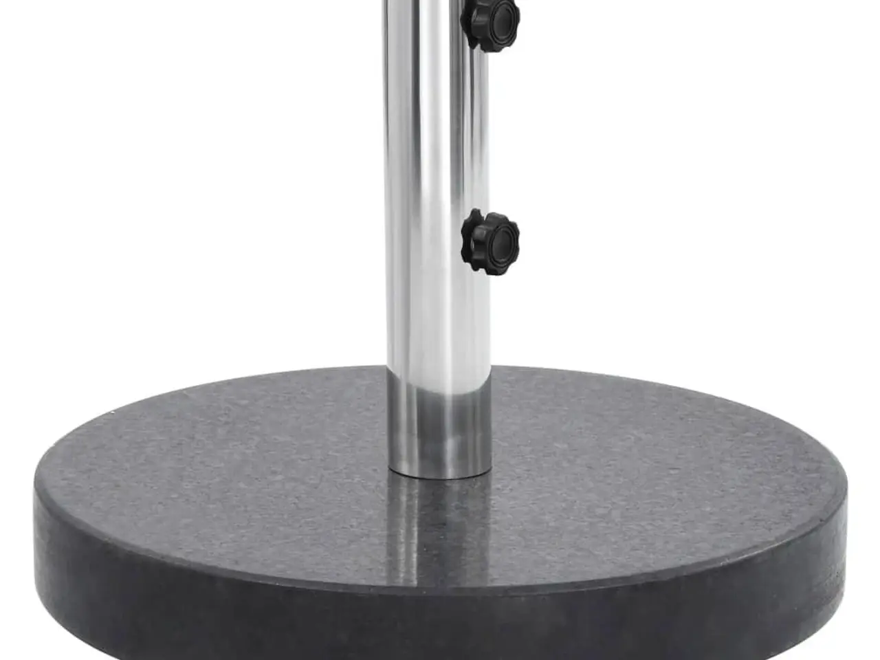 Billede 1 - Parasolfod i granit 30 kg - rund, sort med hjul