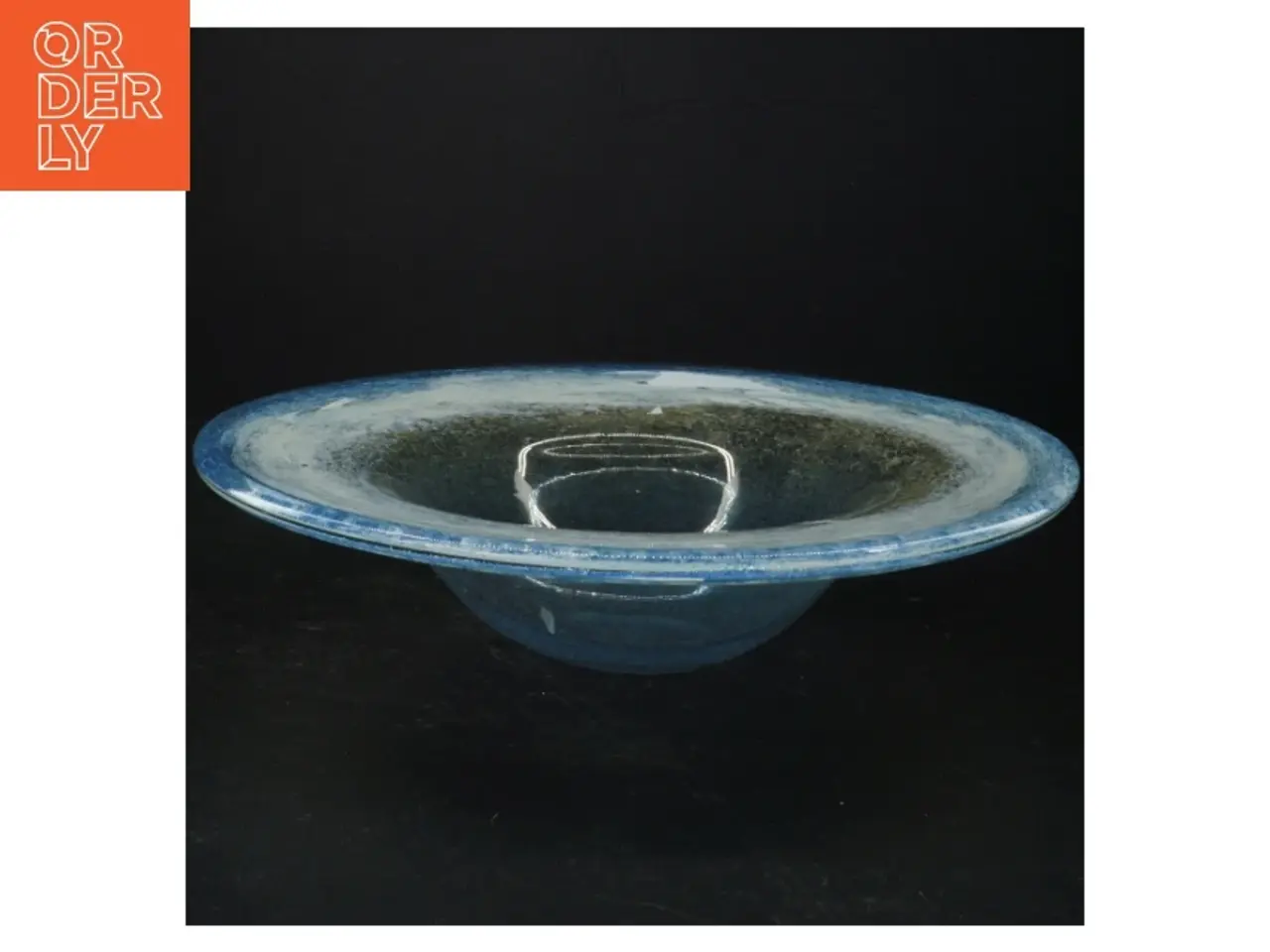 Billede 1 - Stor dekorativ glasskål (str. 32 x 8 cm)