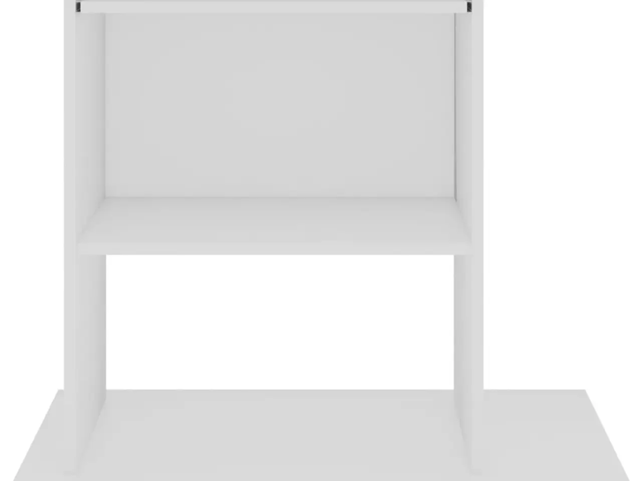 Billede 4 - Computerbord på hjul 80 × 50 × 75 cm - hvid, konstrueret træ