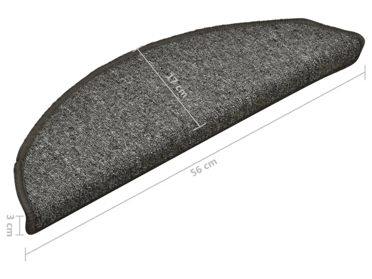 Billede 8 - Trappemåtter 15 stk. 56x17x3 cm mørkegrå halvrunde