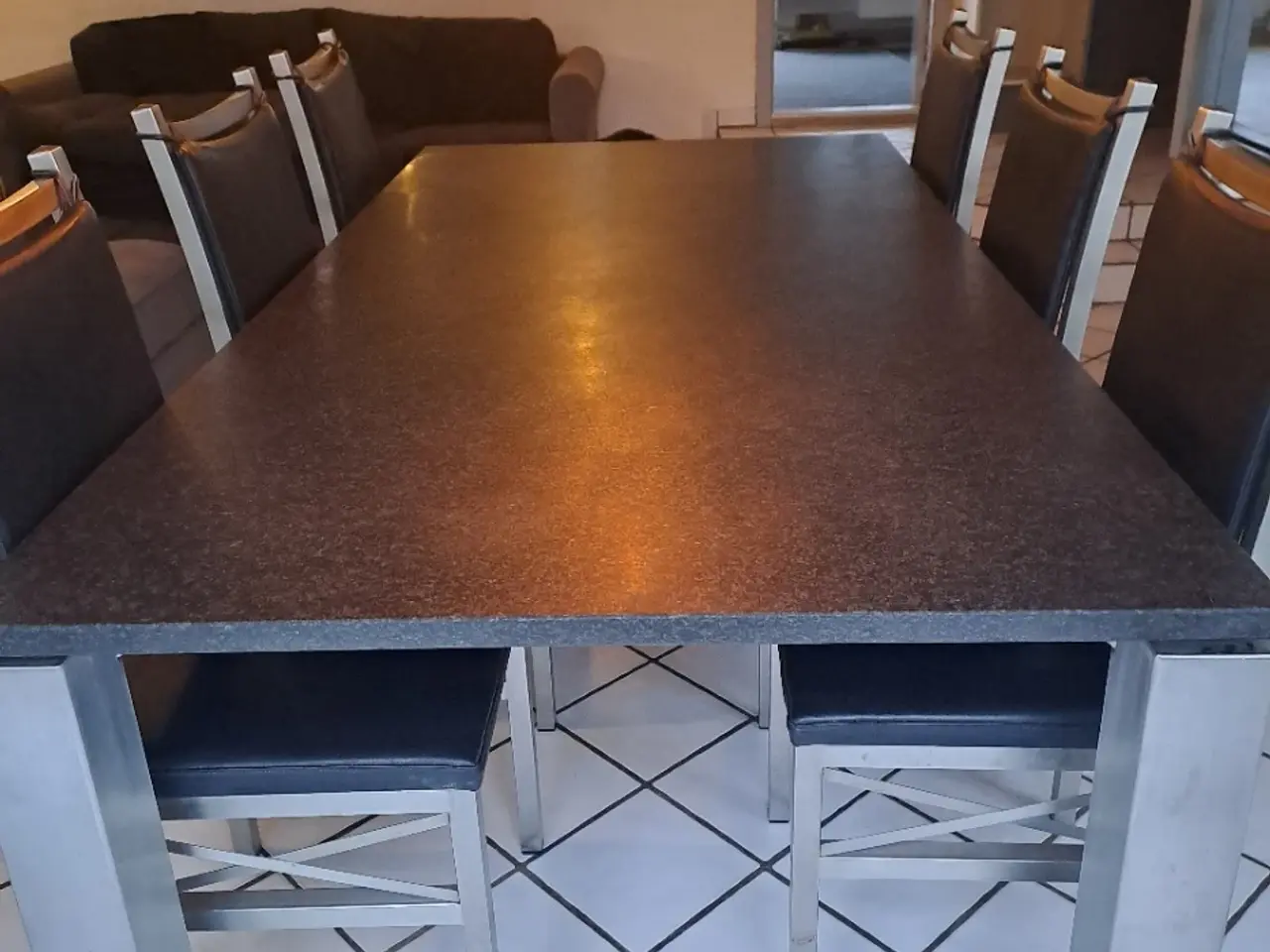 Billede 5 - Marmor bord og 6 stole