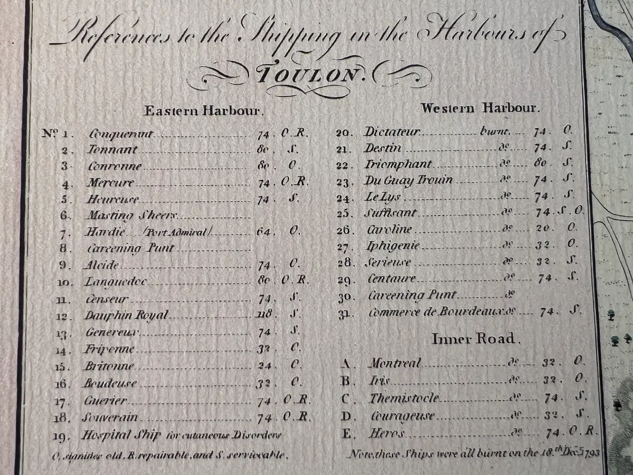 Billede 6 - Genoptrykt Kort over Toulon Havn år 1793