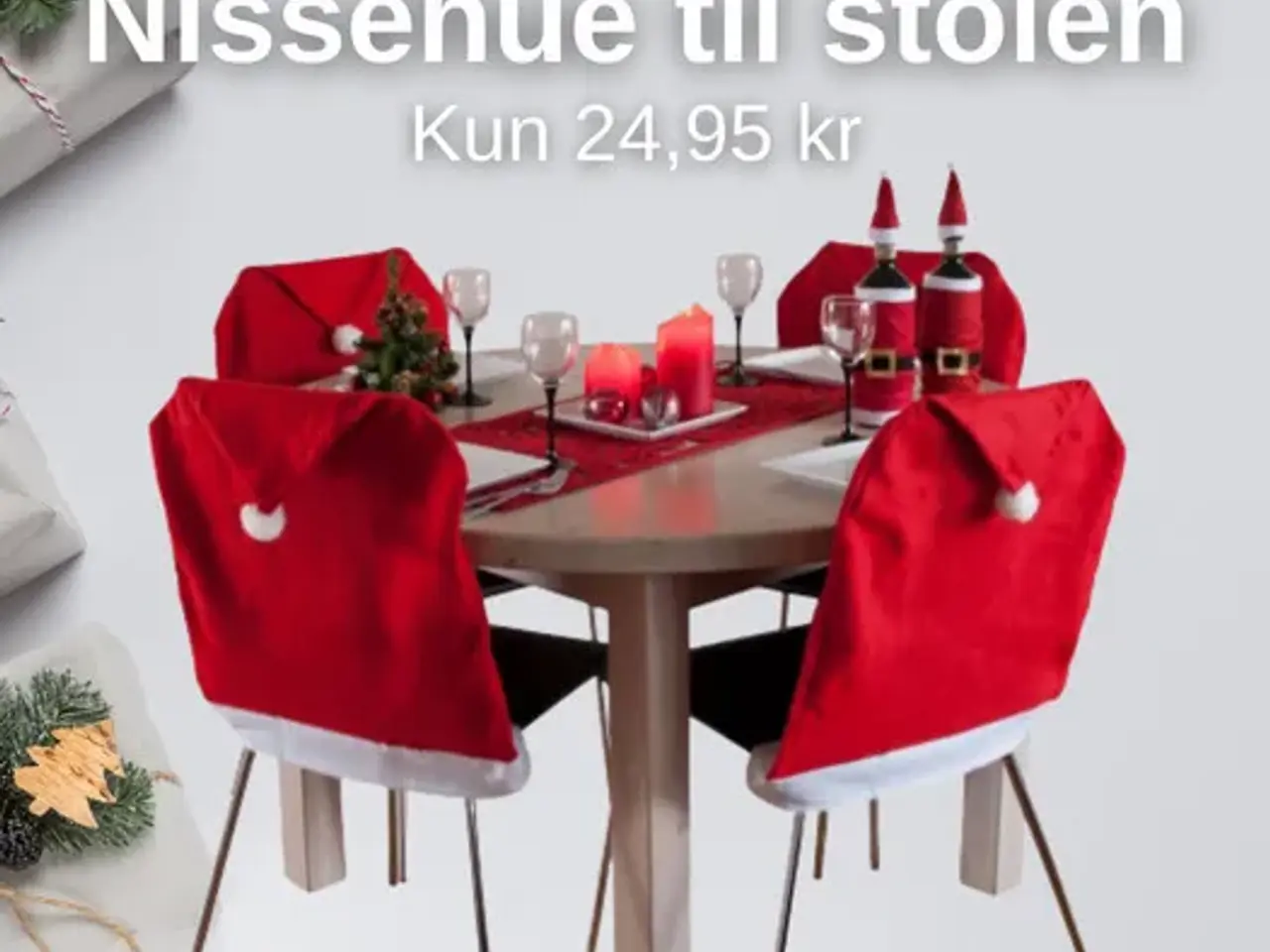 Billede 1 - 10 stk. Nissehuer Til Stolene 199,95 kr.