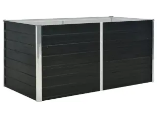 Hævet plantekasse 160x80x77 cm galvaniseret stål antracitgrå