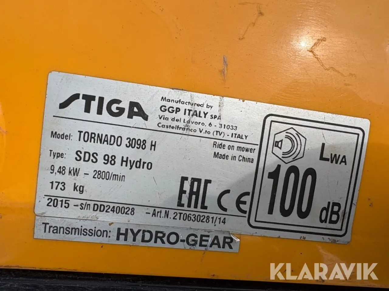 Billede 5 - Græsslåmaskine Stiga Tornado 3098 H - SDS 98 Hydro