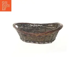 oval flettekurv i brun pil (str. 50x35x15 cm)