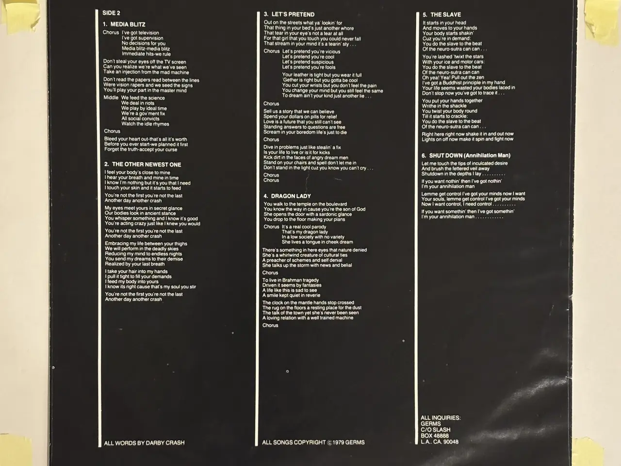 Billede 4 - The Germs – (GI) LP | US Hardcore Punk Legends