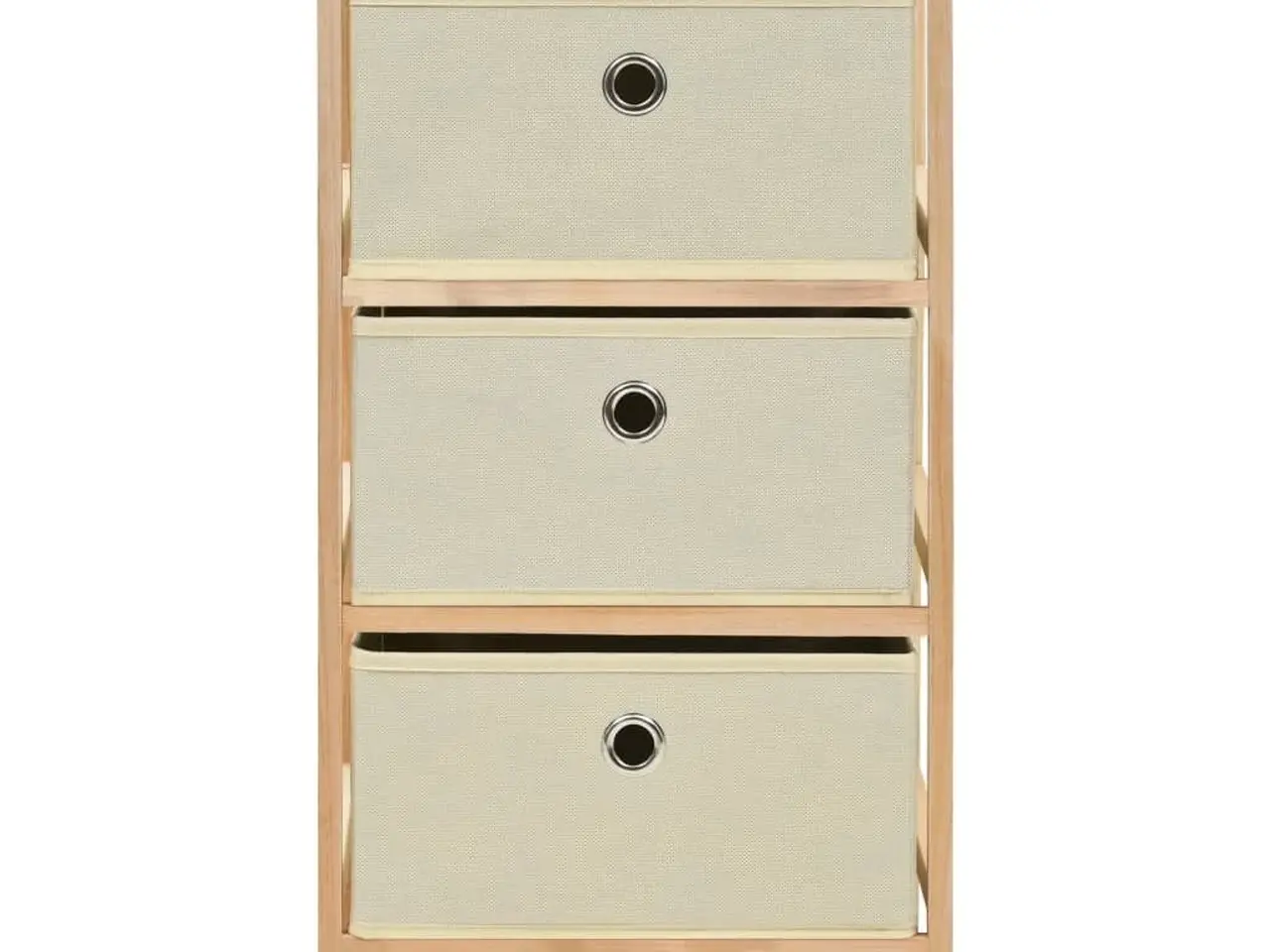 Billede 3 - Opbevaringsstativ med 3 stofkurve i cedertræ - beige