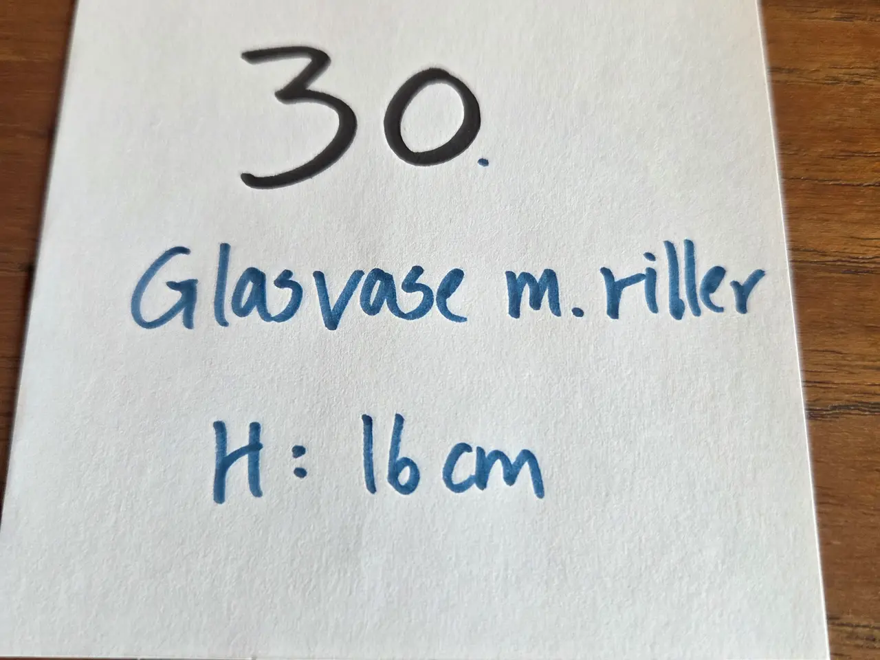 Billede 5 - Glasvase med riller, H: 16 cm