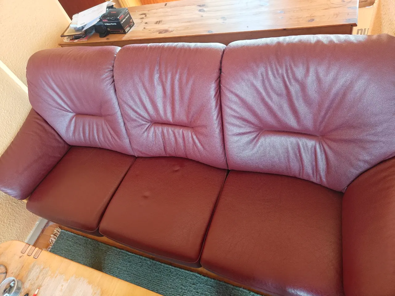 Billede 1 - Læder sofa og 2 stole 