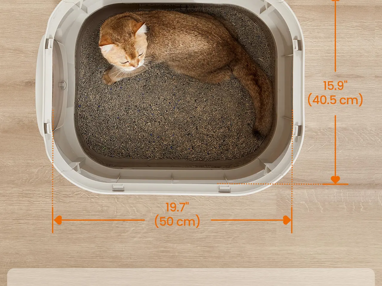 Billede 3 - XL kattebakke med låg og udtræksskuffe - Oatmeal/Warm Grey