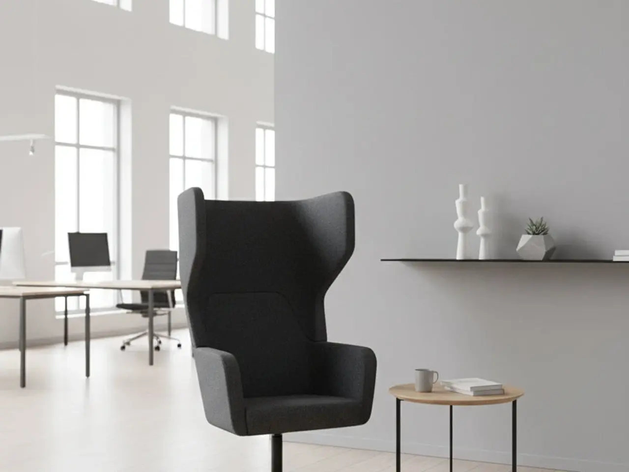 Billede 2 - Four Design Harc Tub High Back Loungestol – Mørkegrå med Antracit Stel