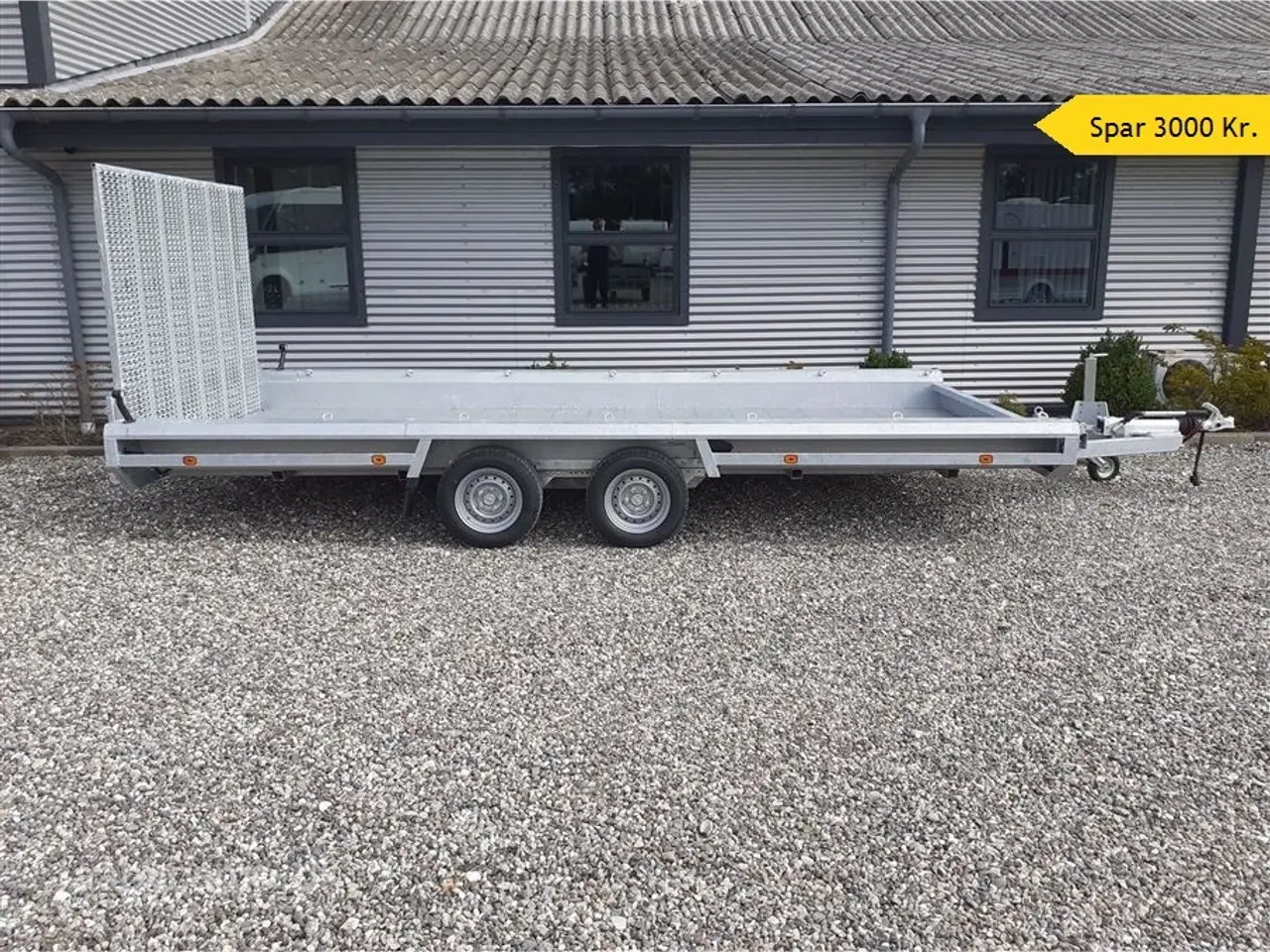 Billede 1 - 0 - Hulco Terrax 2 3500 469x195 stærk og robust maskintrailer. 150 cm rampe. og ekstra lang lad længde. 2 aksler.