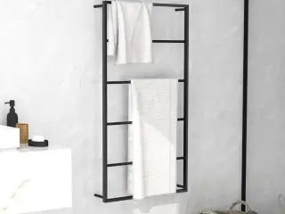 Håndklædeholder 60x10x116 cm stål sort