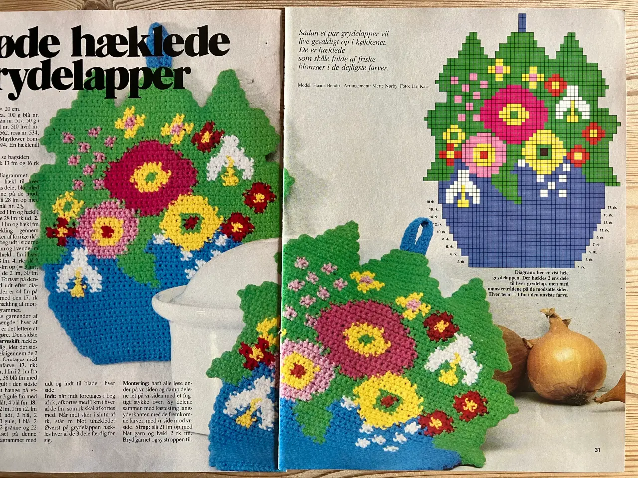 Billede 2 - Hæklede grydelapper i kønne mønstre