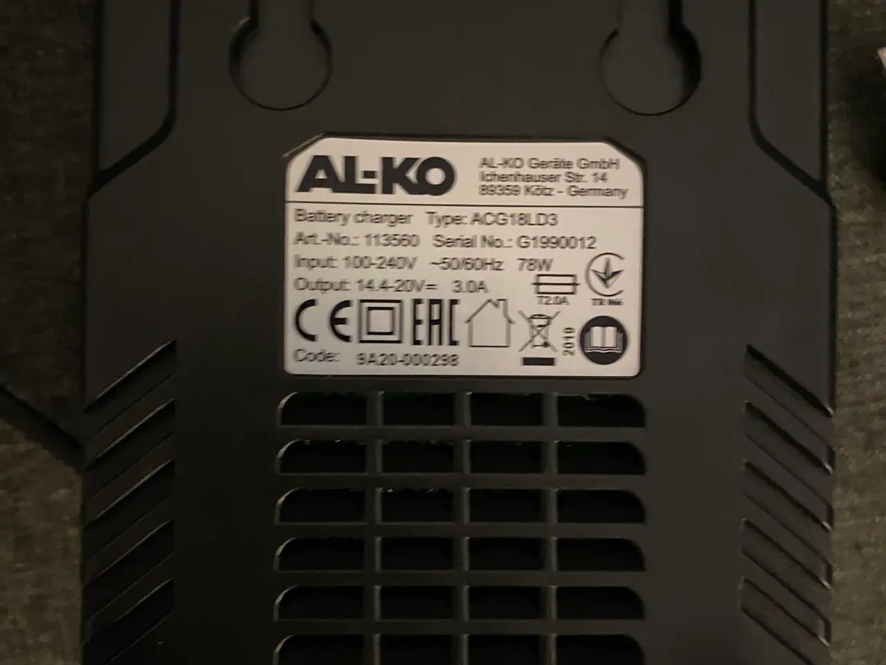 Billede 3 - AL-KO Oplader 20V 3A EASY FLEX