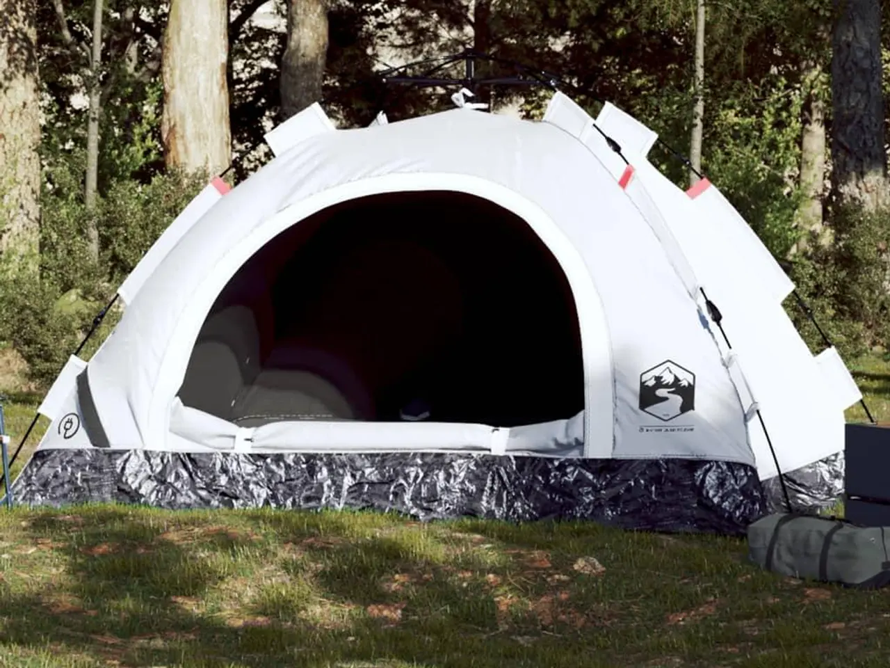Billede 1 - 3-personers campingtelt quick-release mørklægning hvid