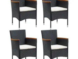 Havestole 4 stk. polyrattan sort