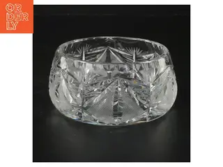 Krystalskål med mønster (str. Ø 13x h 6 cm)