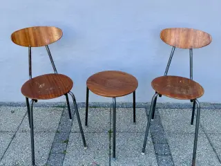 RESERVERET 1960’er teak sæt 2 stole og bord.