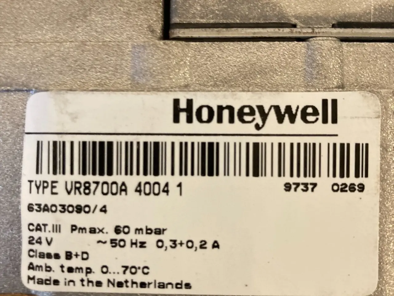 Billede 3 - Honeywell Gas ventil VR8700A 4004 1 Boiler Part