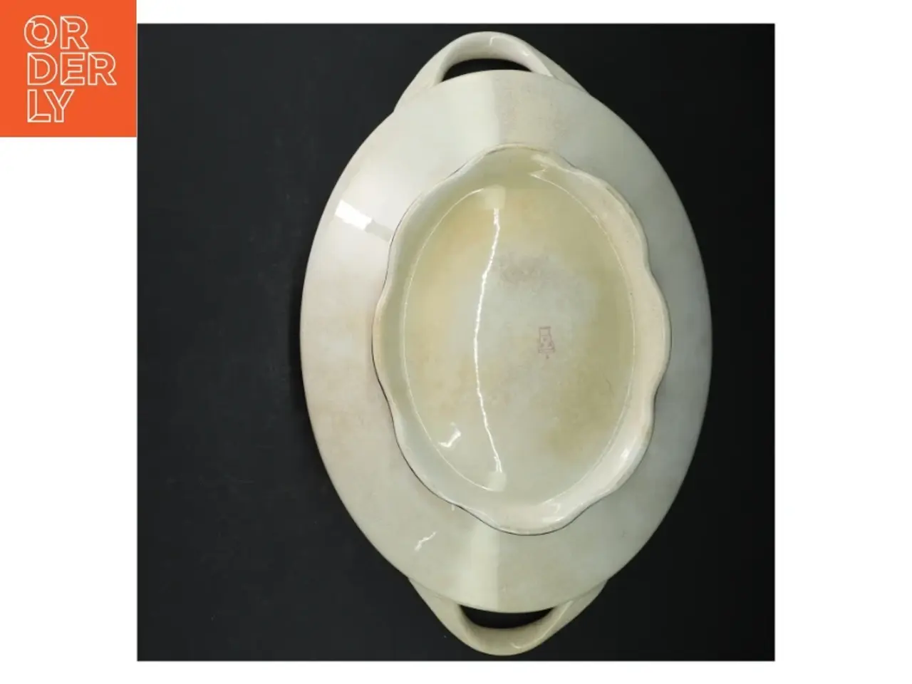 Billede 4 - Serveringsskål med Jugend stiltræk (str. 37x24 cm)DD F9