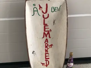 Julemarked skilt træ med patina