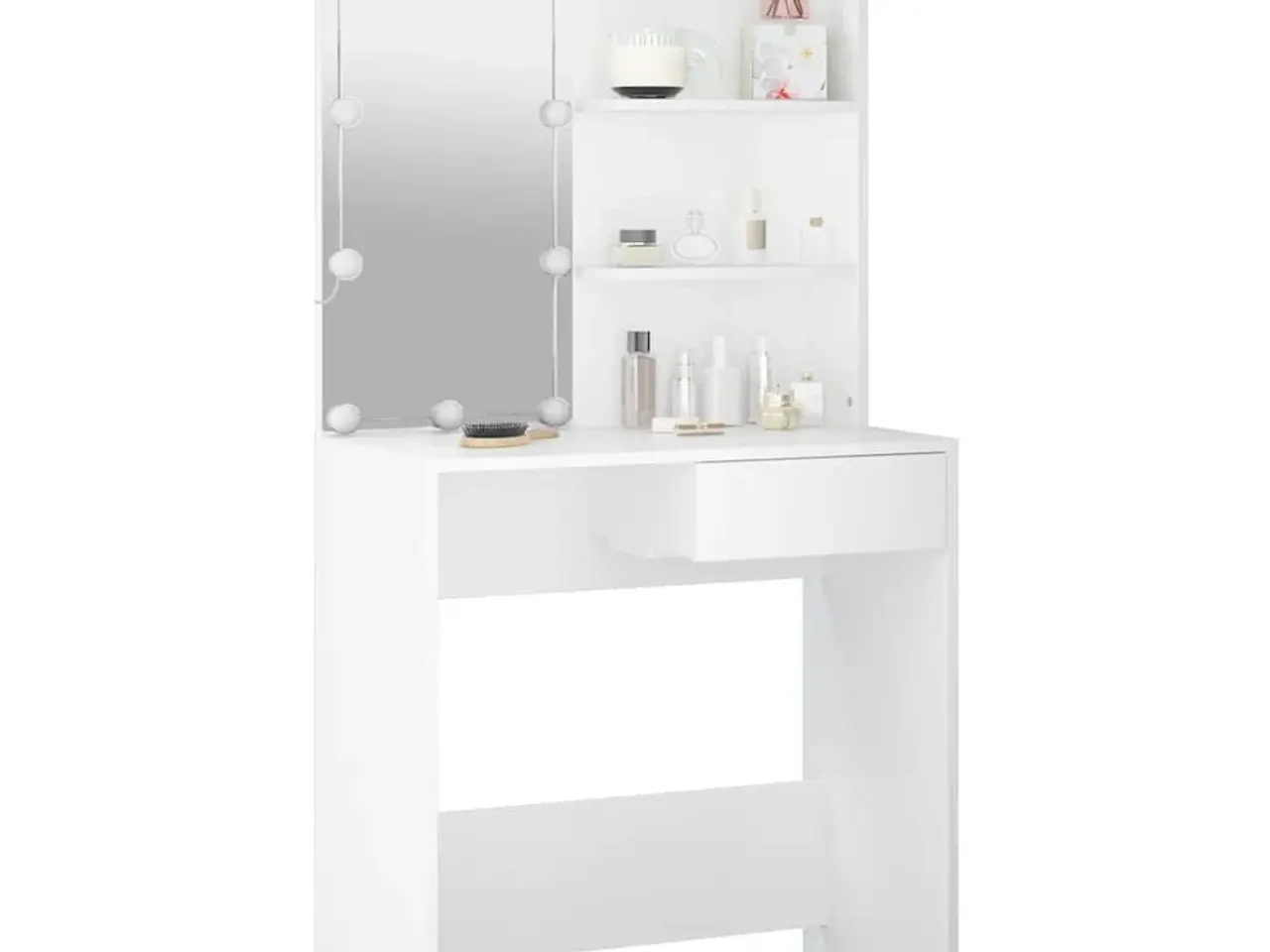 Billede 3 - Makeupbord med LED-lys 74,5 × 40 × 141 cm - hvid