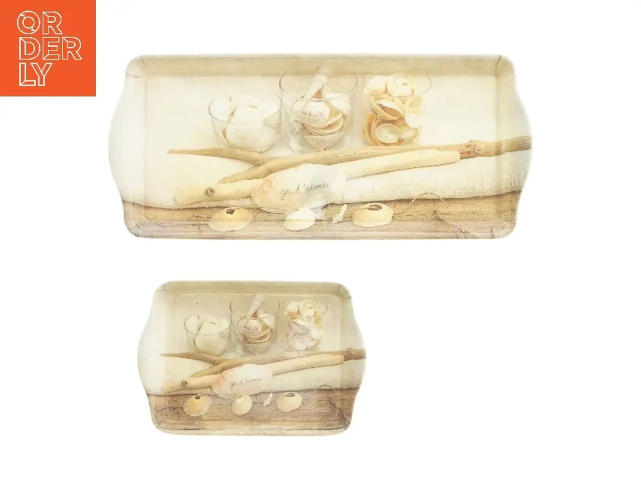 Billede 1 - Serveringsbakker med maritime motiv (str. 21x14 & 39x17,5 cm)