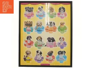 Billede af hunde i cupcake design (str. 52x42 cm)