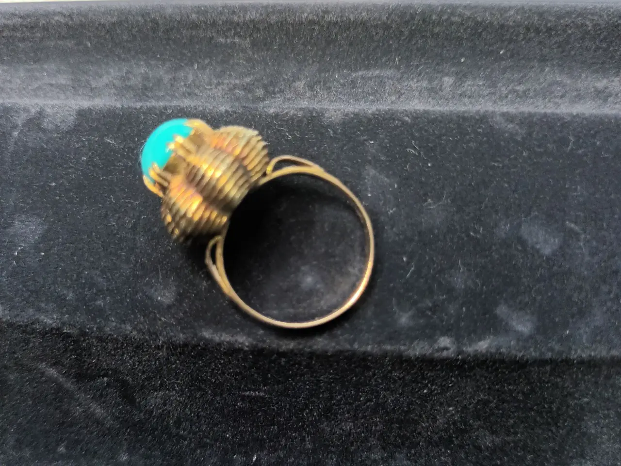 Billede 1 - guldring med turkis sten