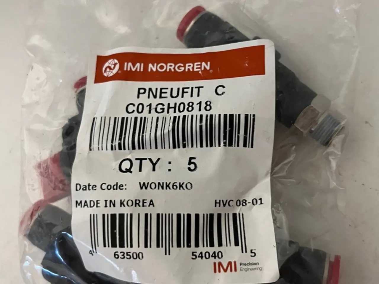 Billede 1 - IMI Norgren Pneufit C Push-In Fittings C01GH0818