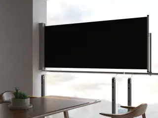 Sammenrullelig sidemarkise til terrassen 100 x 300 cm sort