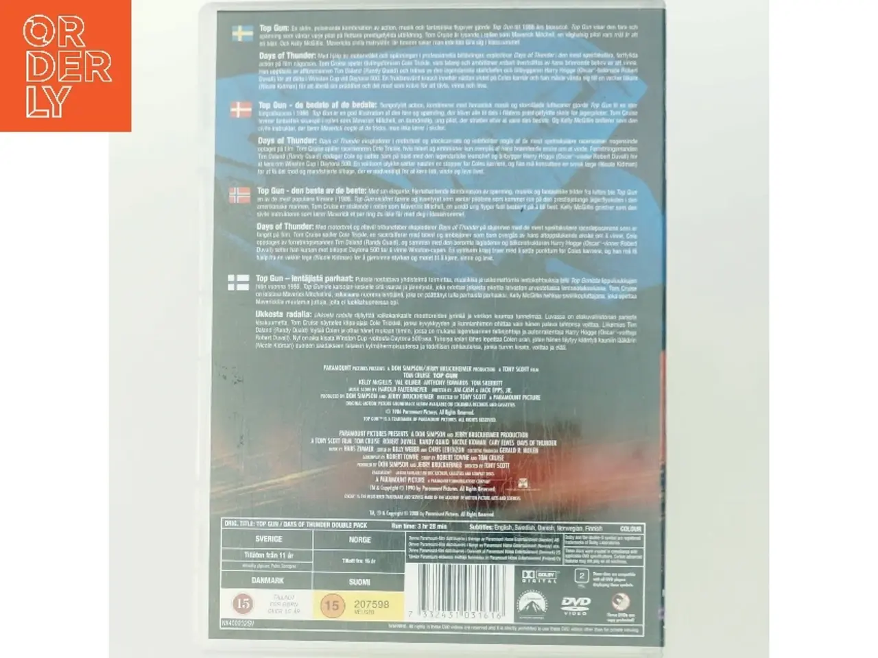 Billede 3 - Top Gun / Days of Thunder med Tom Cruise (DVD)