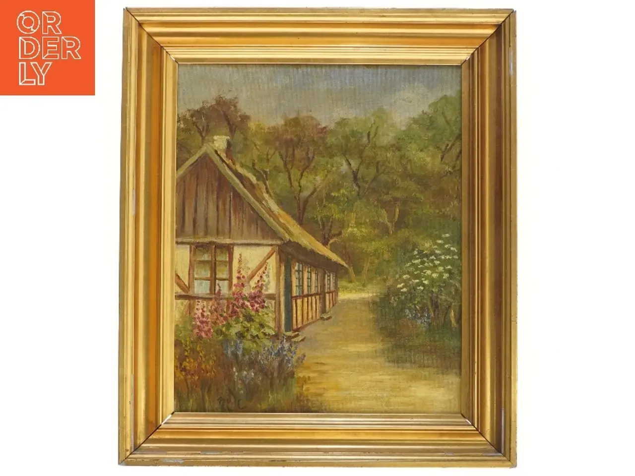 Billede 1 - Maleri med landskab (str. 45,5x39 cm)