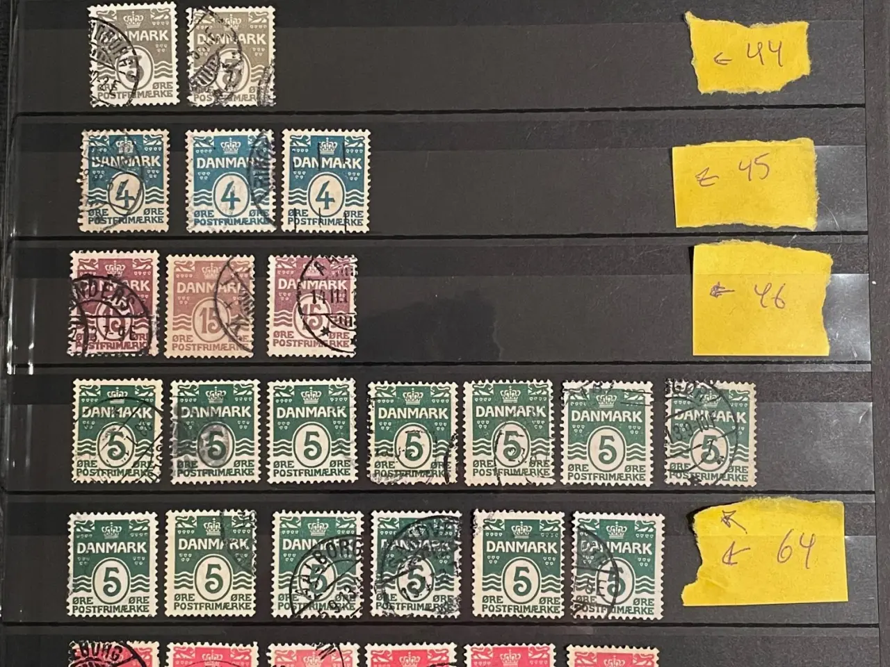 Billede 1 - DK, stemp., Bogtryk - Bølgelinietyper