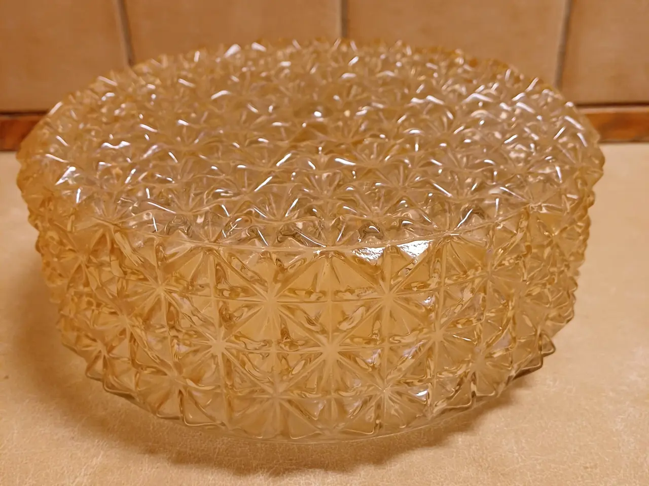 Billede 1 - Plafond vintage med mønstret glas fra 1970´erne -