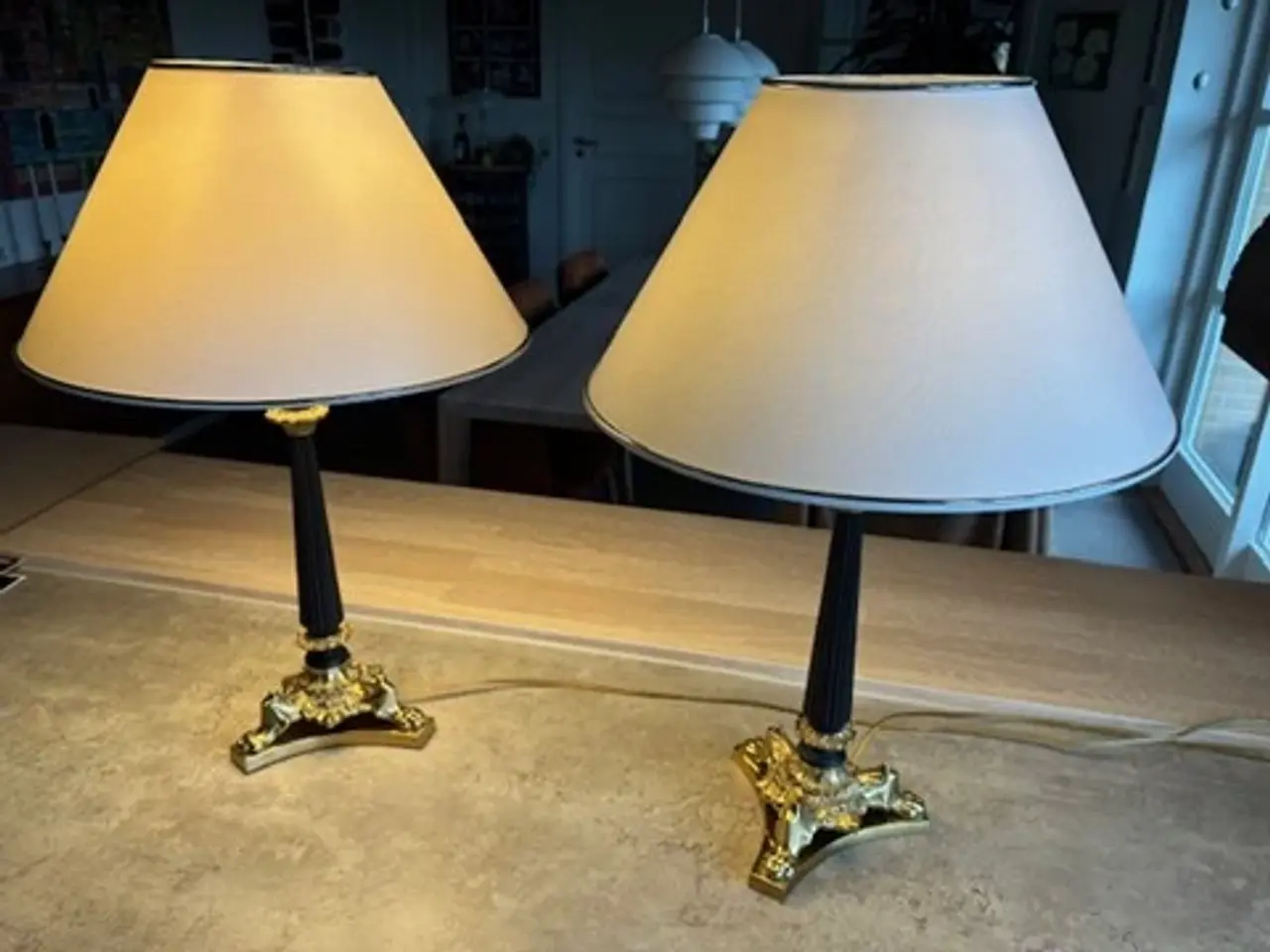 Billede 1 - Vintage Bordlamper på Messing løvefødder